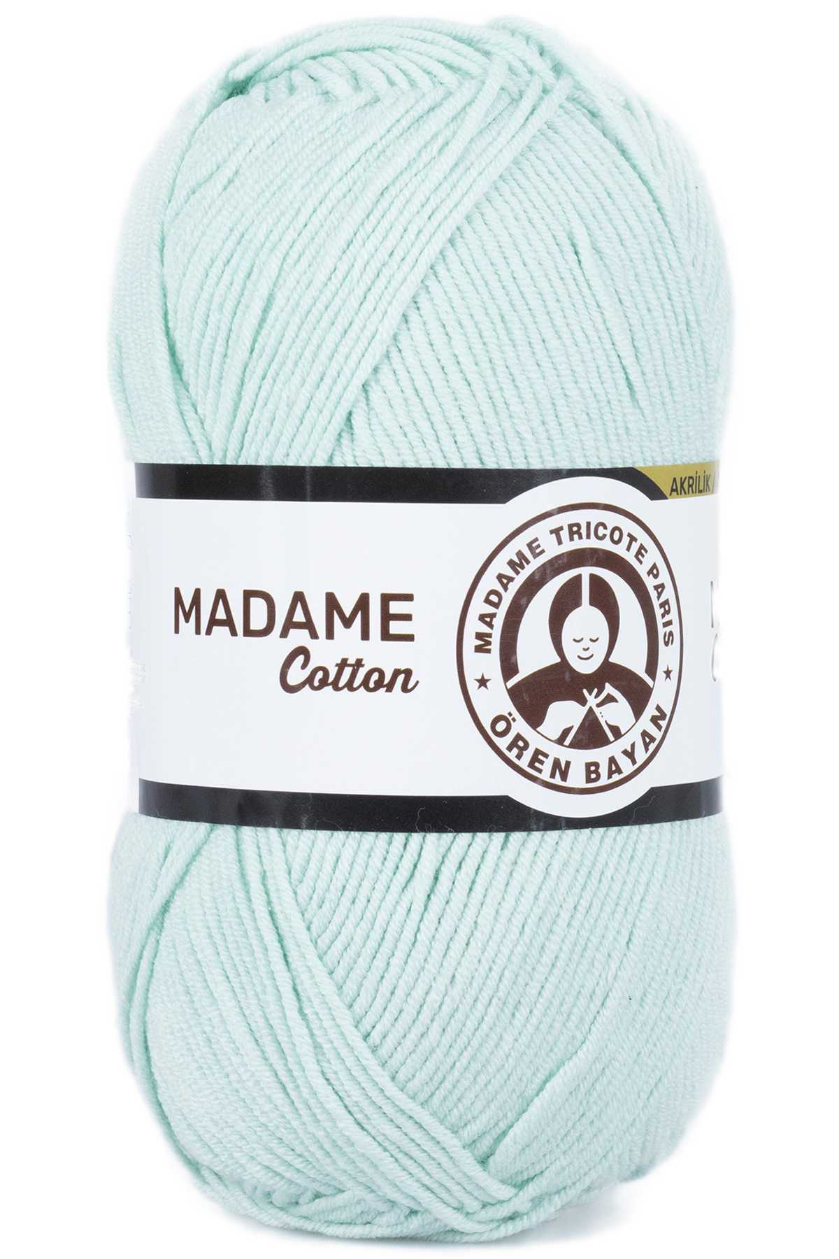 1 Adet Madame Cotton El Örgü İpi Yünü 100 gr 017 Mint Yeşili