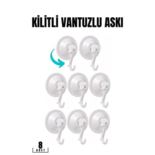 Turk Vantuzlu Askı 5.5 cm 8 li Paket