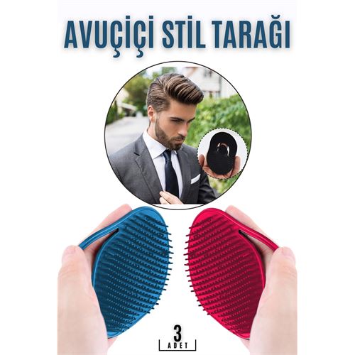 Turk Sakinleştirici Sakal Saç Stil Tarağı 3 lü Set Beretta Design