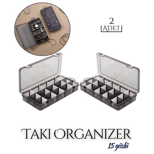 Turk 15 Gözlü Takı Organizeri 2 Li Set Belitz Design