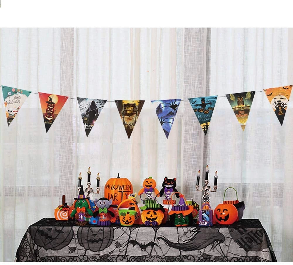 Cadılar Bayramı Halloween Flama Bayrak Banner Süs 8 Li 3 Metre