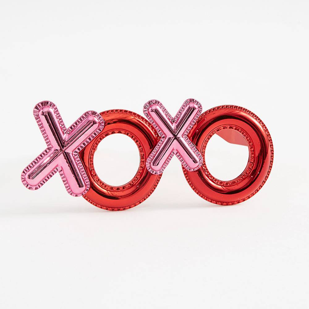 Kırmızı Renk Xoxo Yazılı Parti Gözlüğü 17x7 cm (4767)