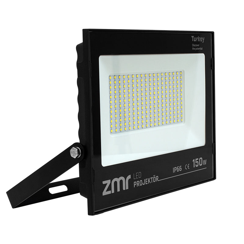 ZMR 150 WATT BEYAZ 6500K IP66 150* IŞIK AÇISI 220 VOLT SİYAH SLİM KASA LED PROJEKTÖR (4767)