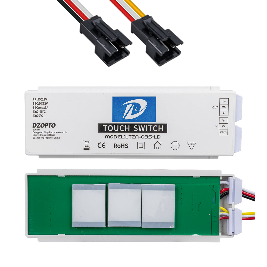 ÜÇ TUŞLU 3 RENK LED ŞERİT DOKUNMATİK KONTROL BUTONU (AKILLI AYNA MODÜLÜ) LTZN-035-LD (4767)