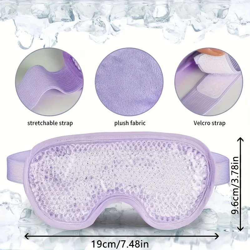 Маска для глаз Ice Gel Therapy с горячими и холодными шариками (фиолетовая)