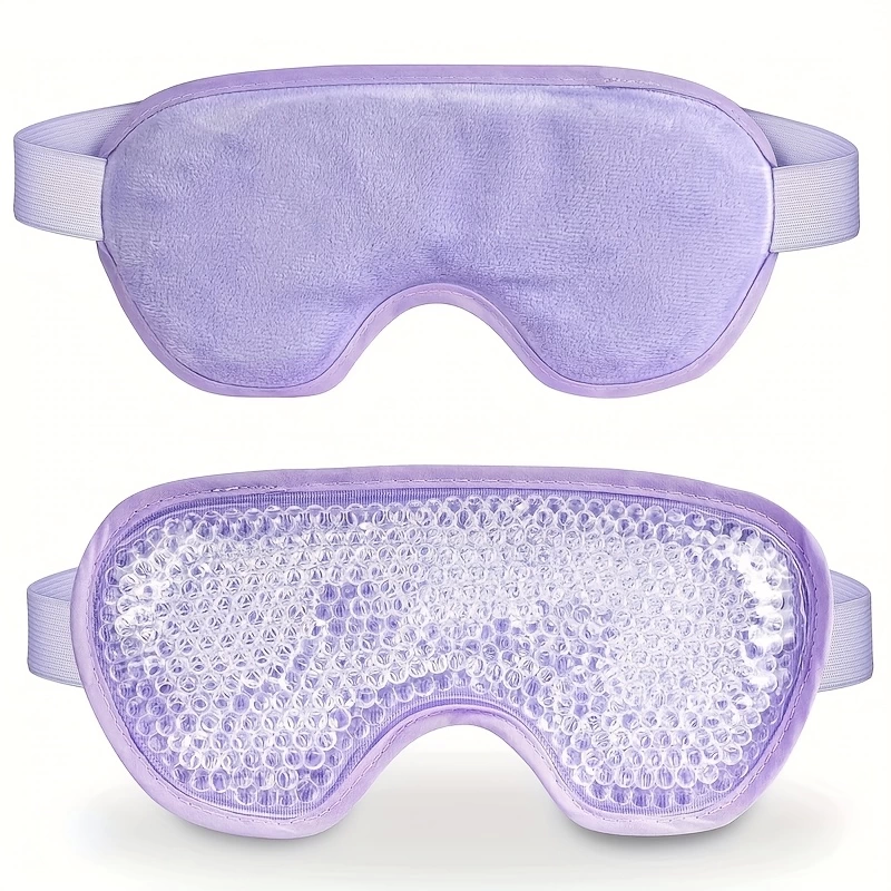 Маска для глаз Ice Gel Therapy с горячими и холодными шариками (фиолетовая)