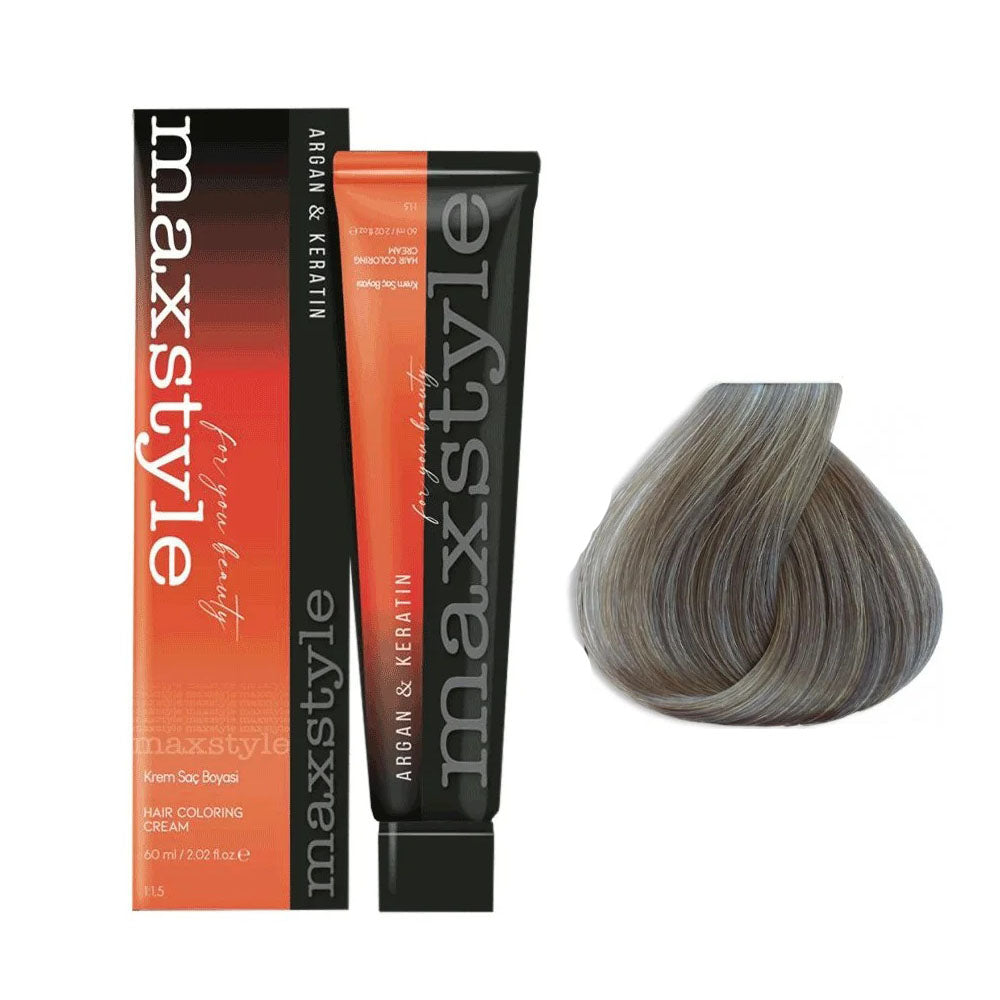 Maxstyle Argan Keratin Saç Boyası 7.1 Küllü Kumral  x 5 Adet + Sıvı oksidan 5 Adet