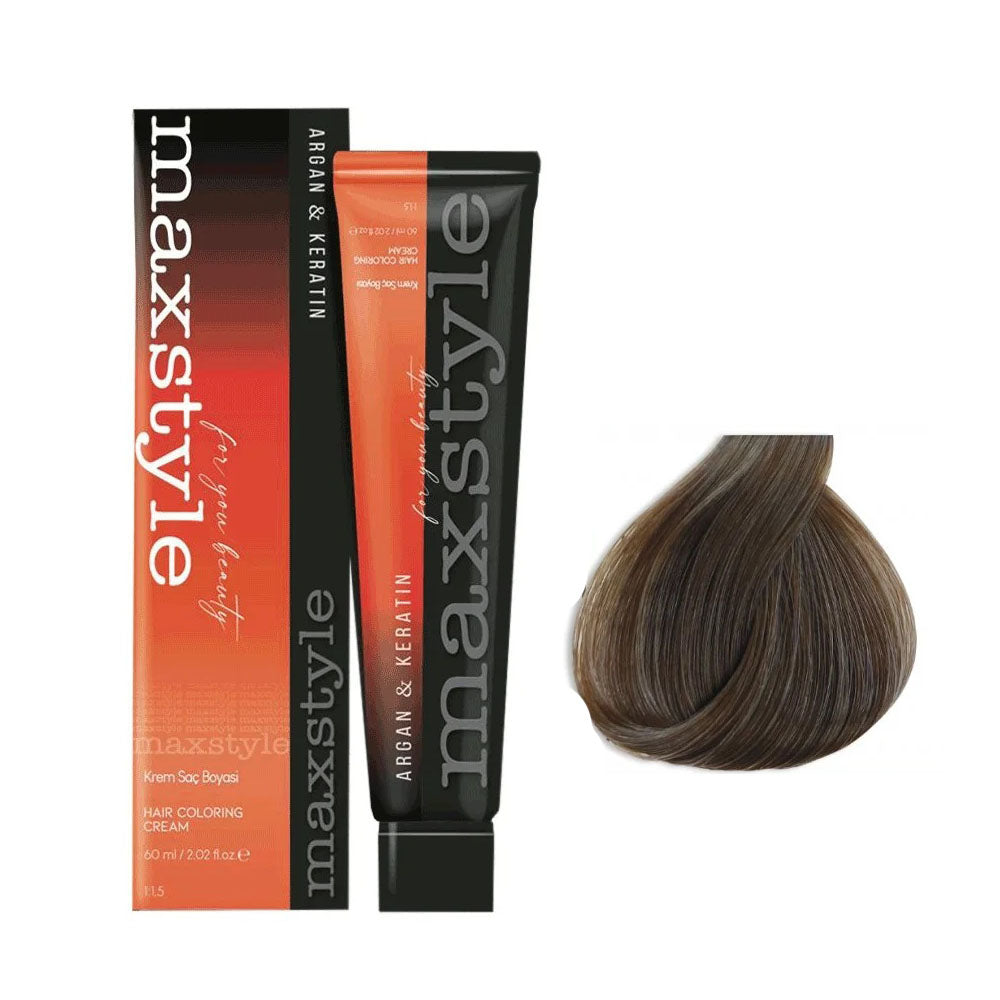 Maxstyle Argan Keratin Saç Boyası 7.2 Bej Kumral + Sıvı oksidan