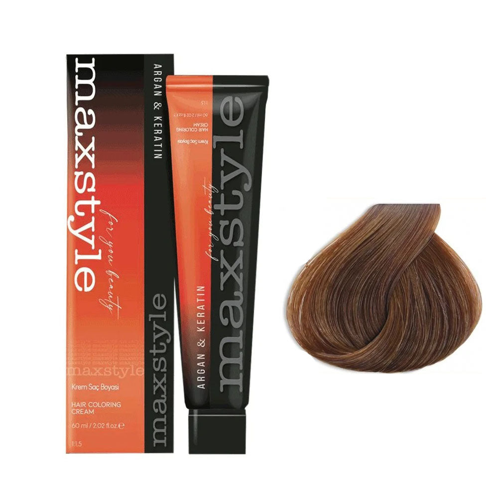 Maxstyle Argan Keratin Saç Boyası 7.3 Kumral Dore  x 3 Adet + Sıvı oksidan 3 Adet