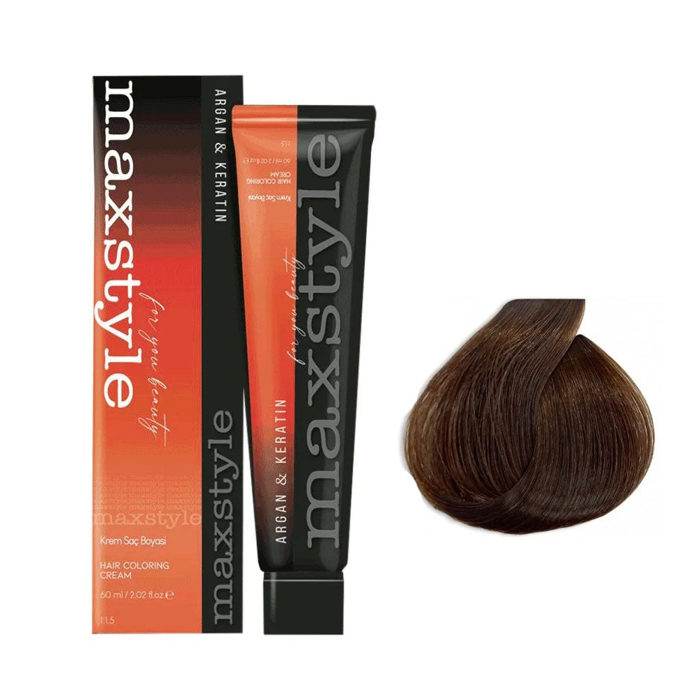 Maxstyle Argan Keratin Saç Boyası 7.77 Kahve Köpüğü x 2 Adet