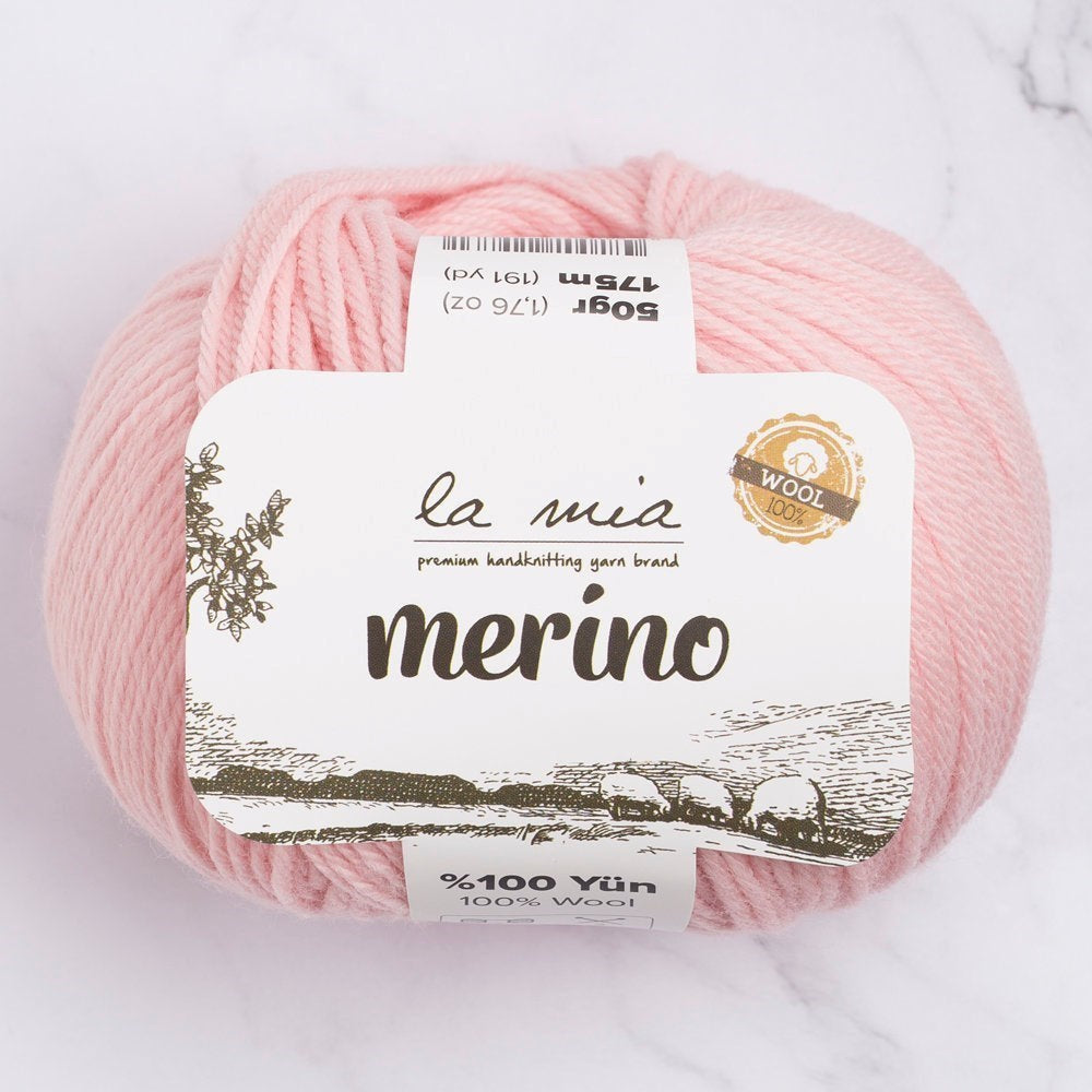 La Mia Merino Pembe El Örgü İpi - L040 - 33786