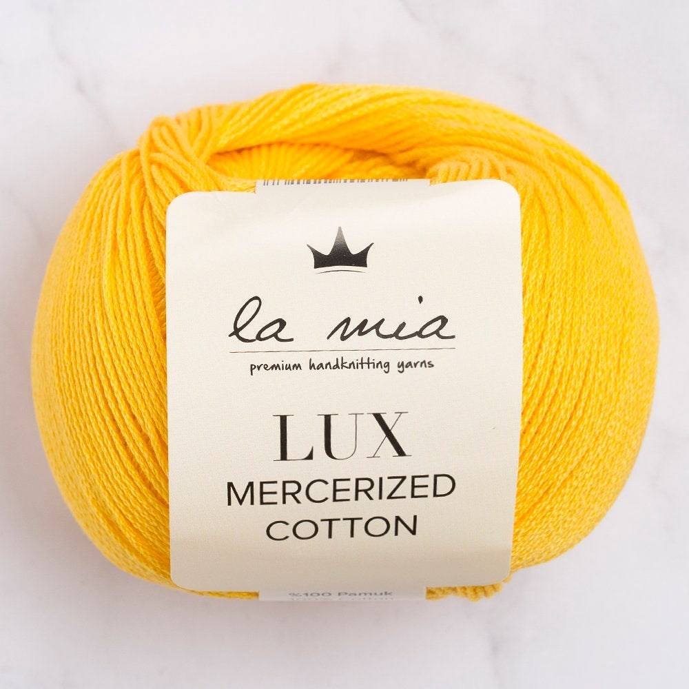 La Mia Lux Mercerized Cotton Koyu Sarısı El Örgü İpi - 181 - 33754