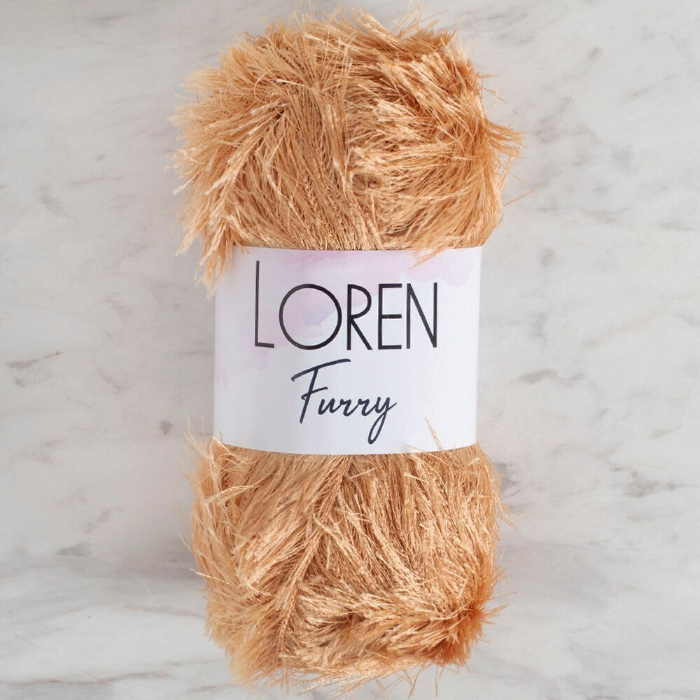 Loren Furry Bej El Örgü İpi - RF0054 - 34061