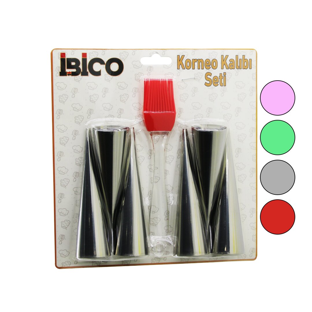 7pcs 6-korneo Kalip - 1-si̇li̇kon Firça Pasta Dekorasyon Seti̇ çap:3.4cm X Uzunluk:12cm