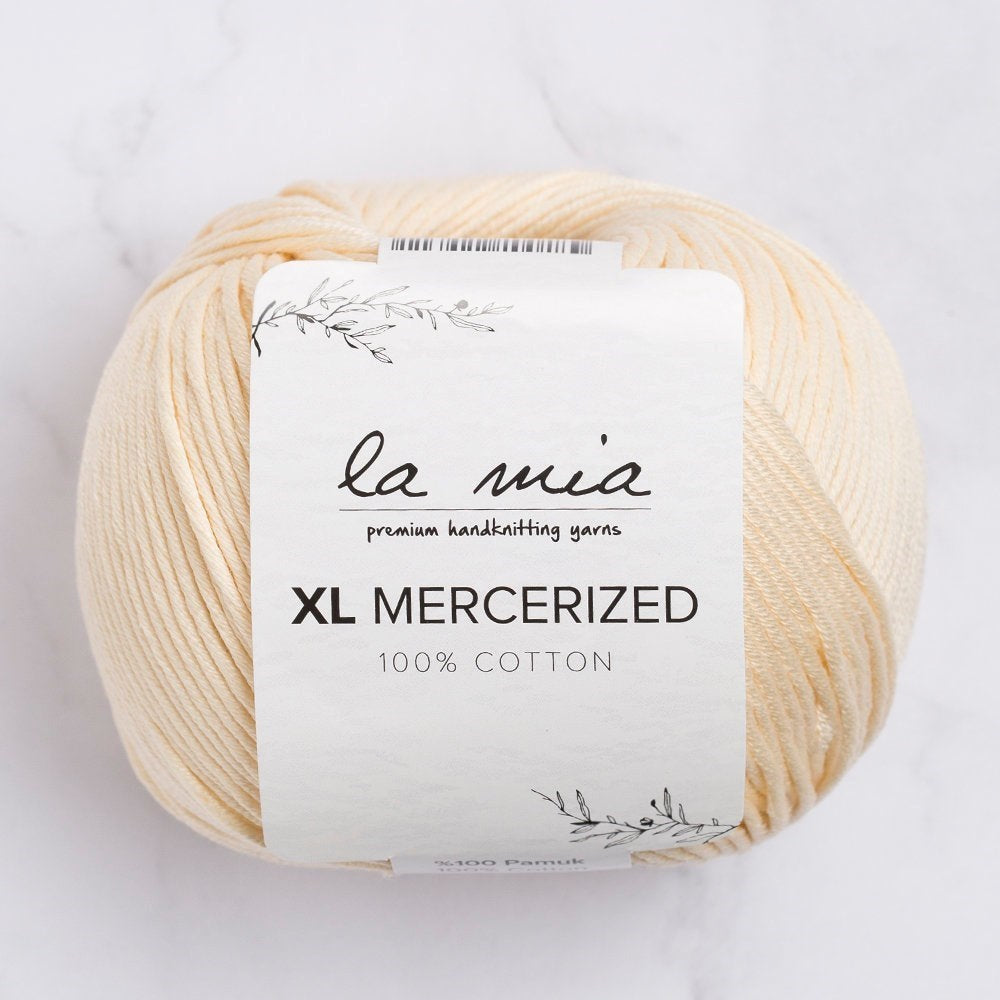 La Mia XL Mercerized Krem El Örgü İpi - 174 - 33769