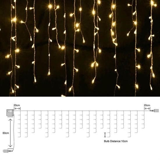 8 Fonksiyonlu 16 Saçaklı Perde Led 3 x 1 (Günışığı)