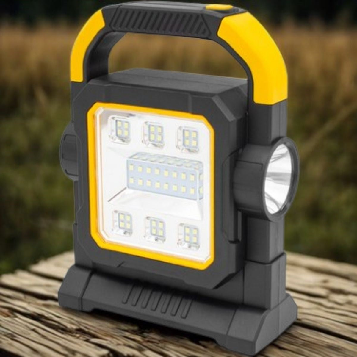 HelloCloud Şarjlı Solar LED Çalışma Işığı | USB Çıkışlı Taşınabilir Projektör Lamba