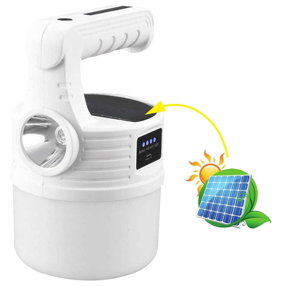 LED Güneş Enerjili Kamp Lambası–2000 Lümen Süper Parlak, 5 Aydınlatma Modlu,USB ile Şarj Edilebilir
