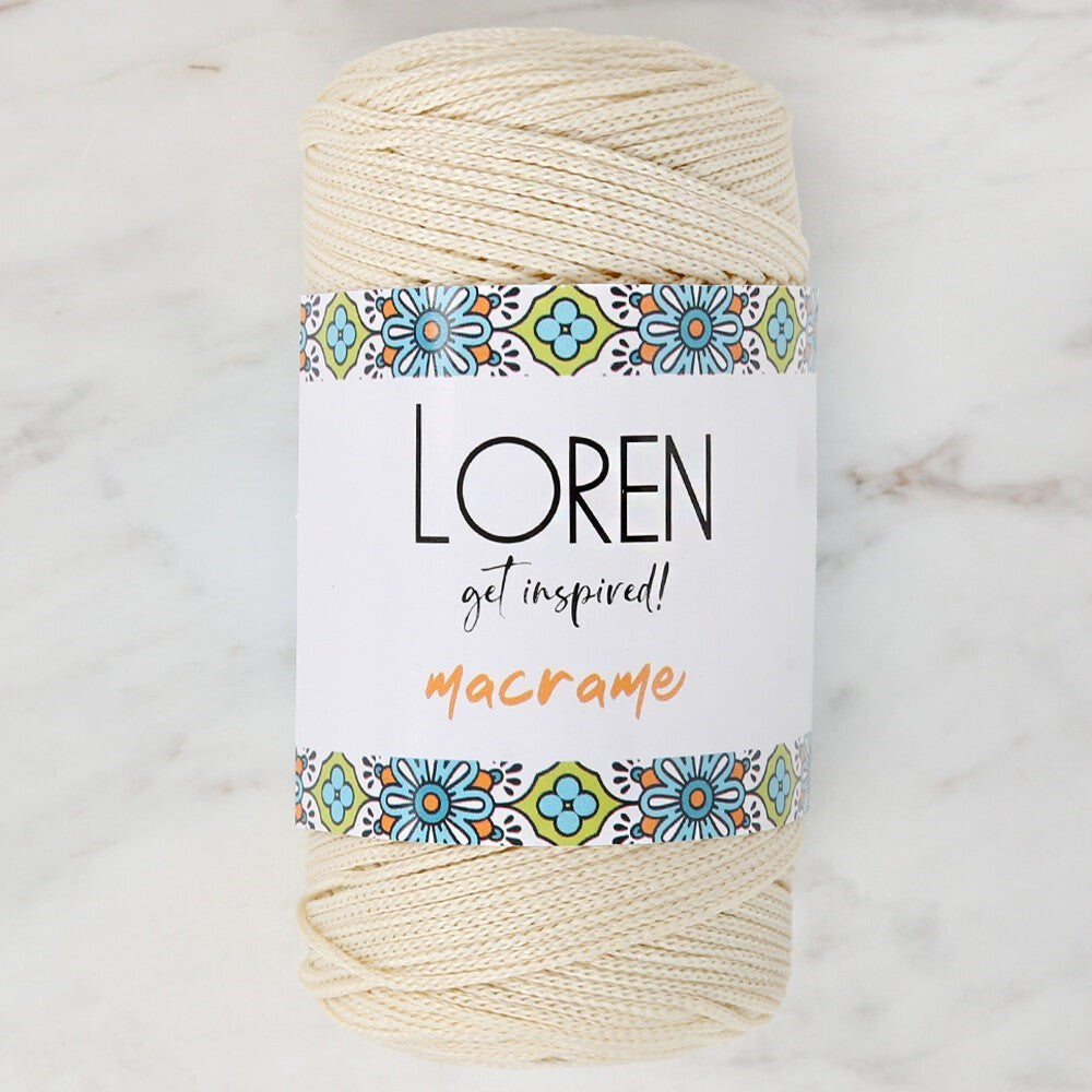 Loren Macrame Krem El Örgü İpi - RM 016