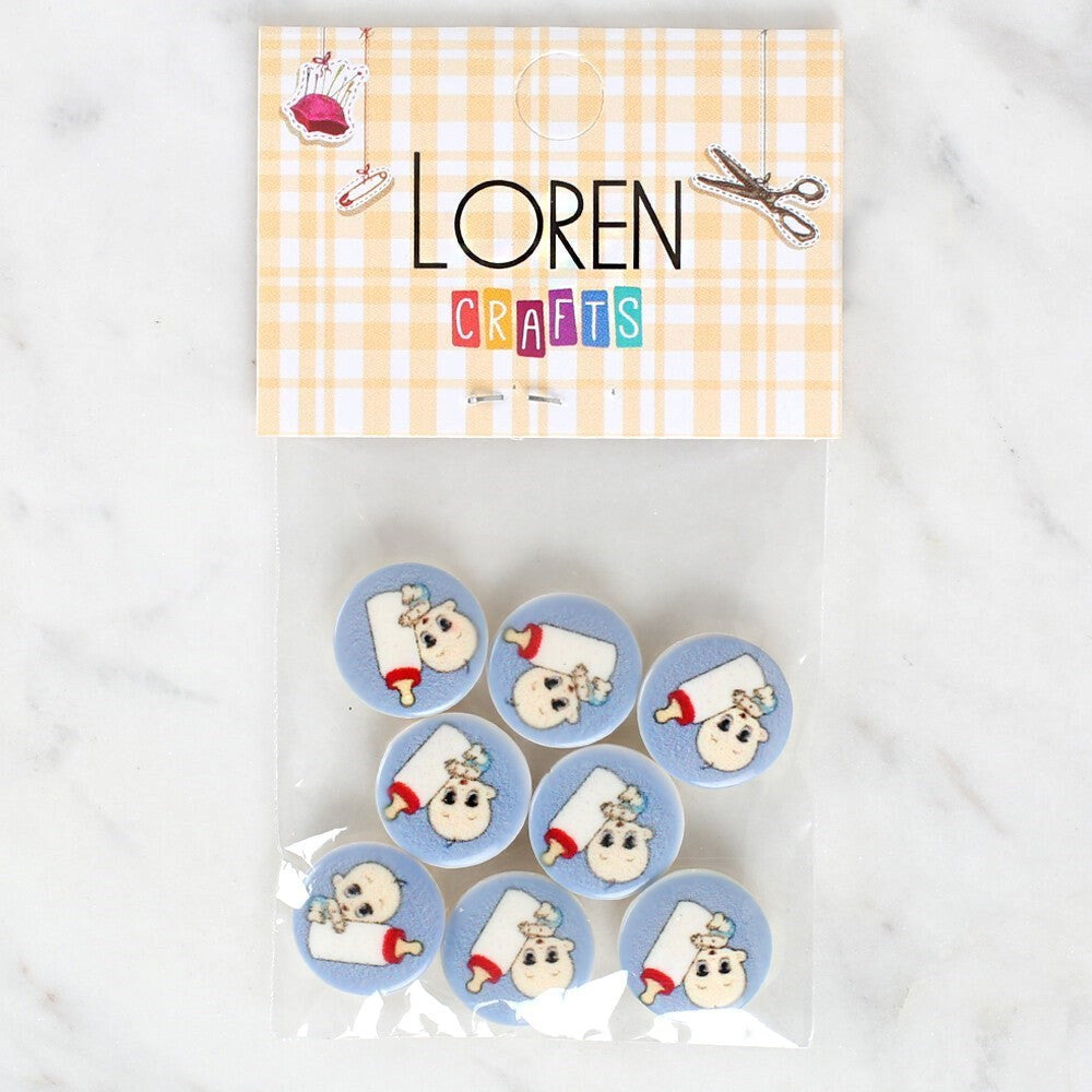 Loren Crafts 8'li Biberonlu Bebek Düğme - 1241