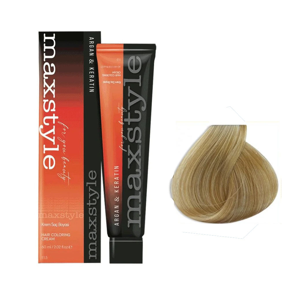 Maxstyle Argan Keratin Saç Boyası 9.0 Sarı  x 3 Adet + Sıvı oksidan 3 Adet