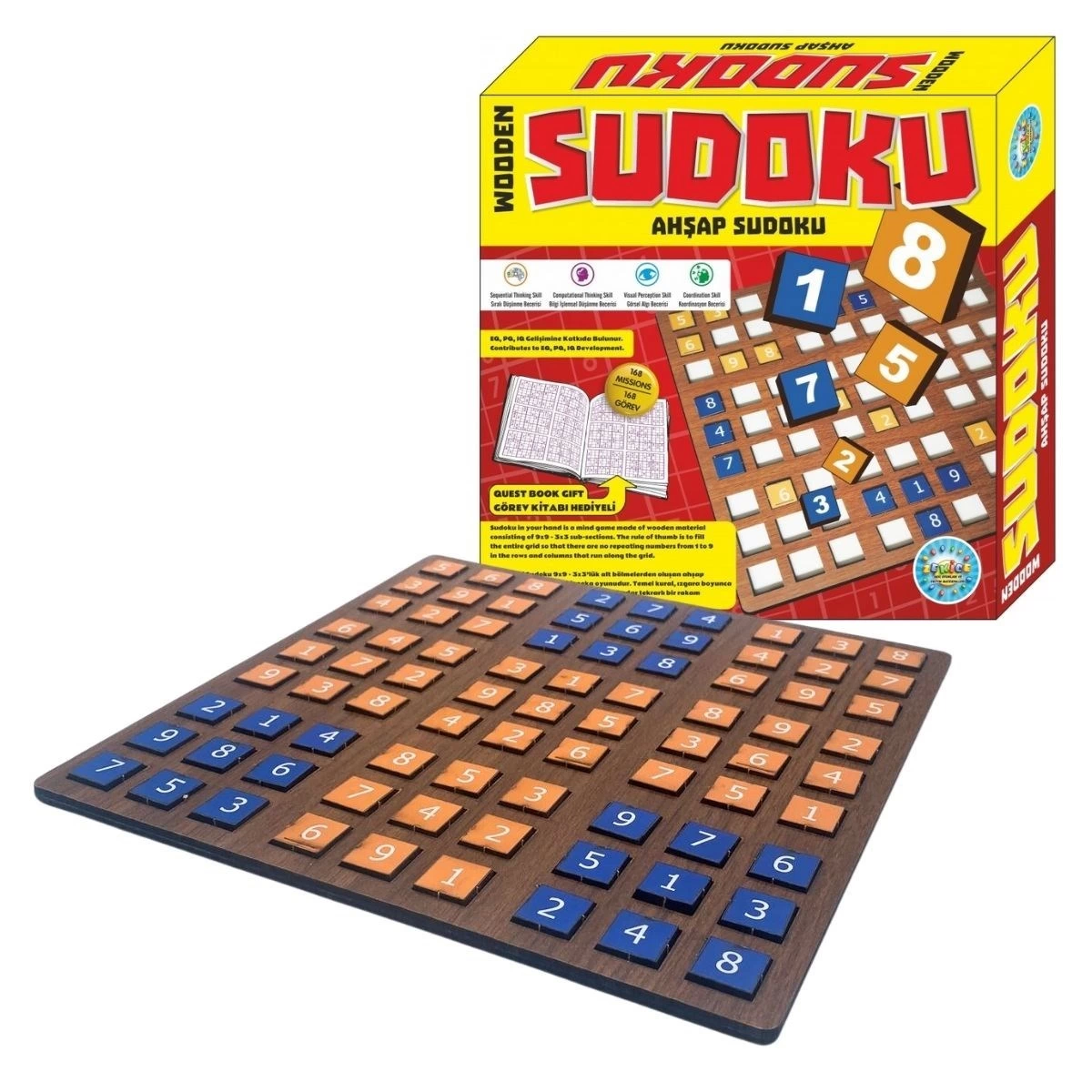 9 Bölümlü Ahşap Sudoku Eğitici Oyun Seti