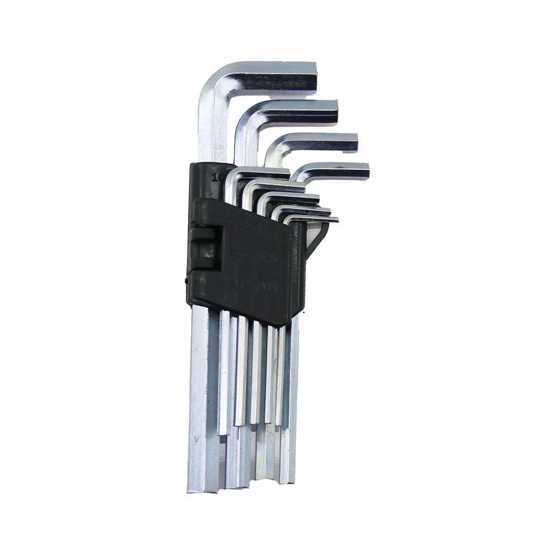 9 Pcs Krom Uzun - Düz Alyan Takimi Anahtar Seti̇ 150mm