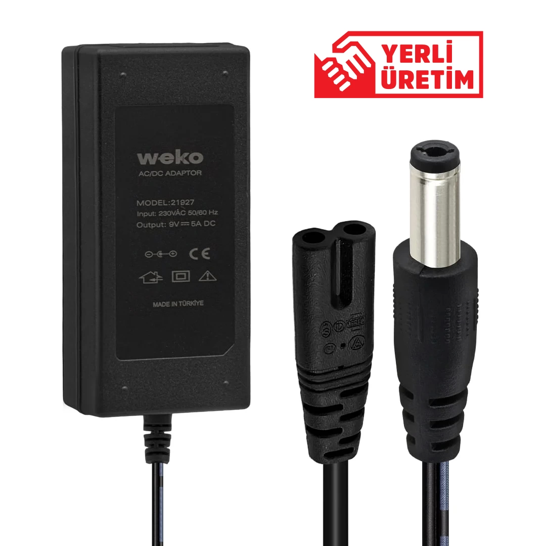 9 Volt - 5 Amper 5.5*2.5 Uçlu Yerli Üretim Yazar Kasa/pos Makinesi Masaüstü  Adaptör