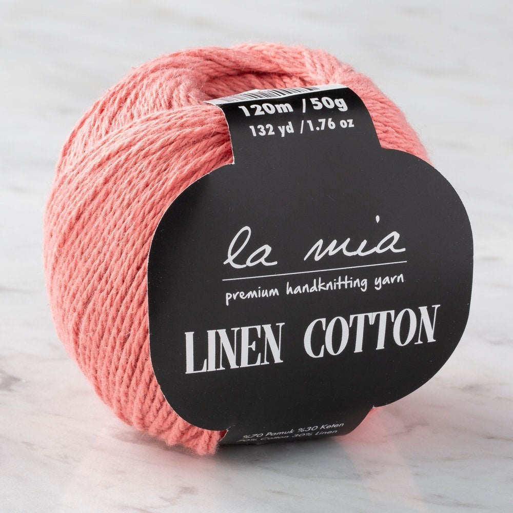 La Mia Linen Cotton Pembe El Örgü İpi - L198 - 33874