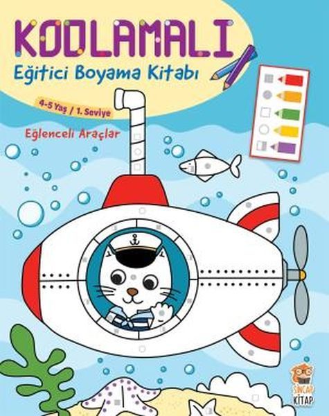 Kodlamalı Eğitici Boyama Kitabı - Eğlenceli Araçlar  (4022)