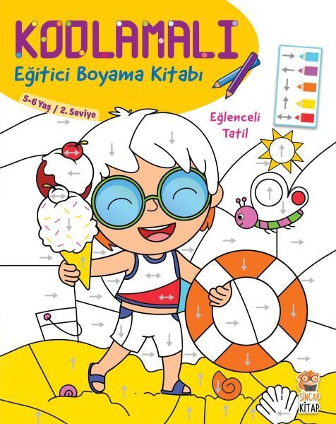 Kodlamalı Eğitici Boyama Kitabı - Eğlenceli Tatil  (4022)