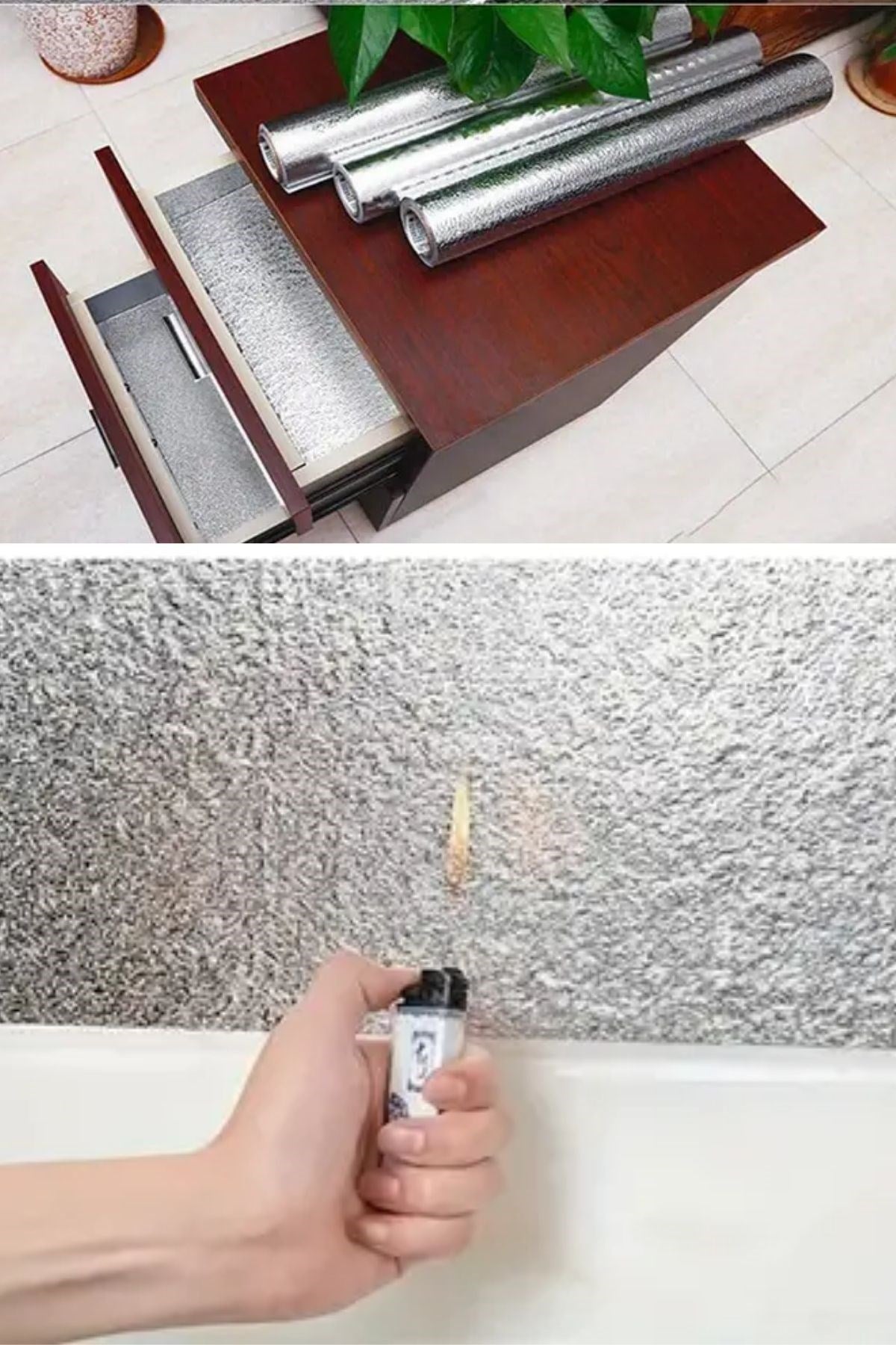 Rulo Gümüş Alüminyum Folyo Duvar Kağıdı, Kendinden Yapışkanlı Raf İçi, Su Geçirmez Folyo  2 mt x 60 cm