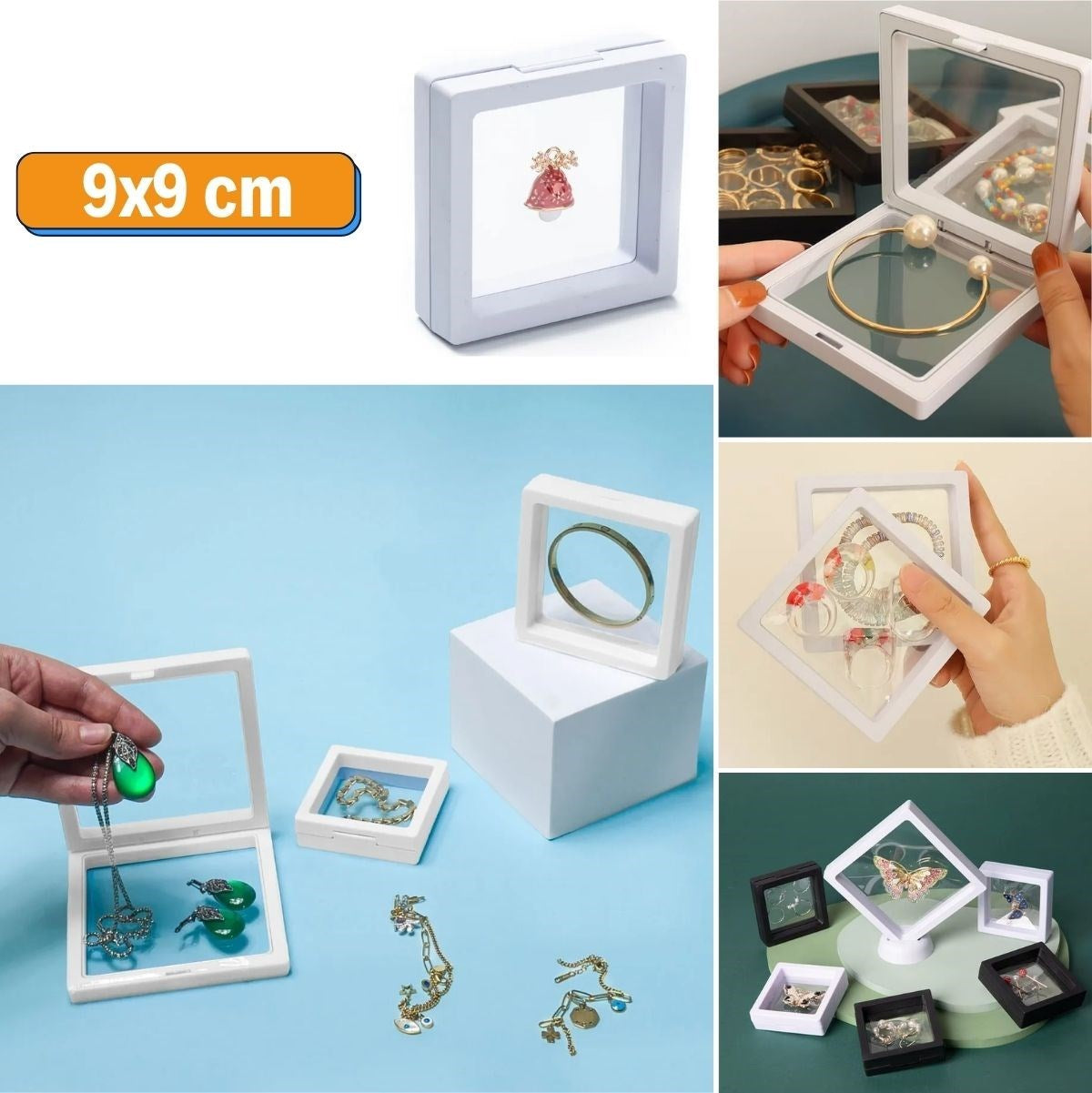 9x9 Cm Standlı 3d Takı Zıynet Hatıra Koleksıyon Saklama Kutusu şeffaf Fılm çerçevesı