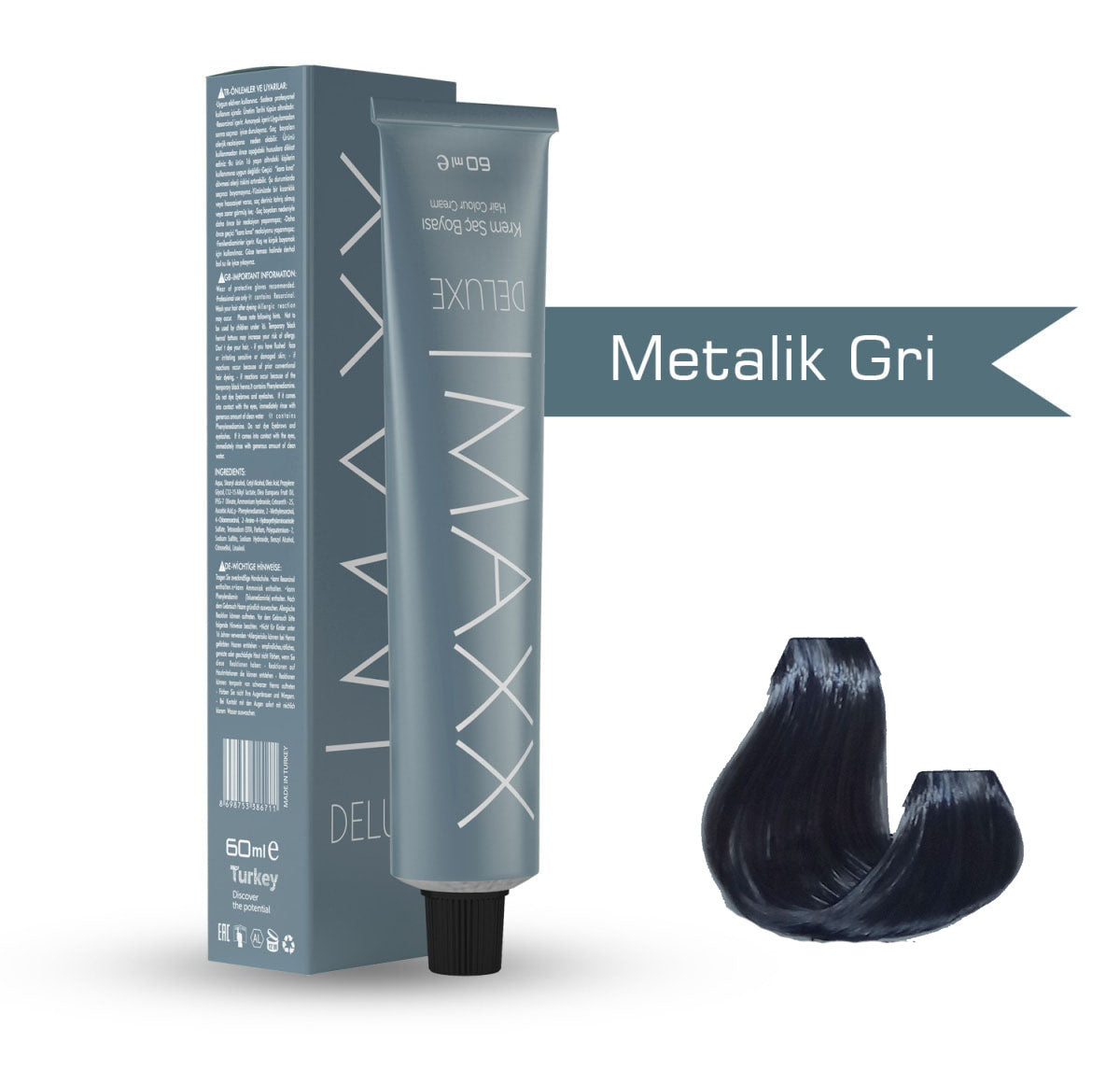 Maxx Deluxe Tüp Boya Metalik Gri 60 ml