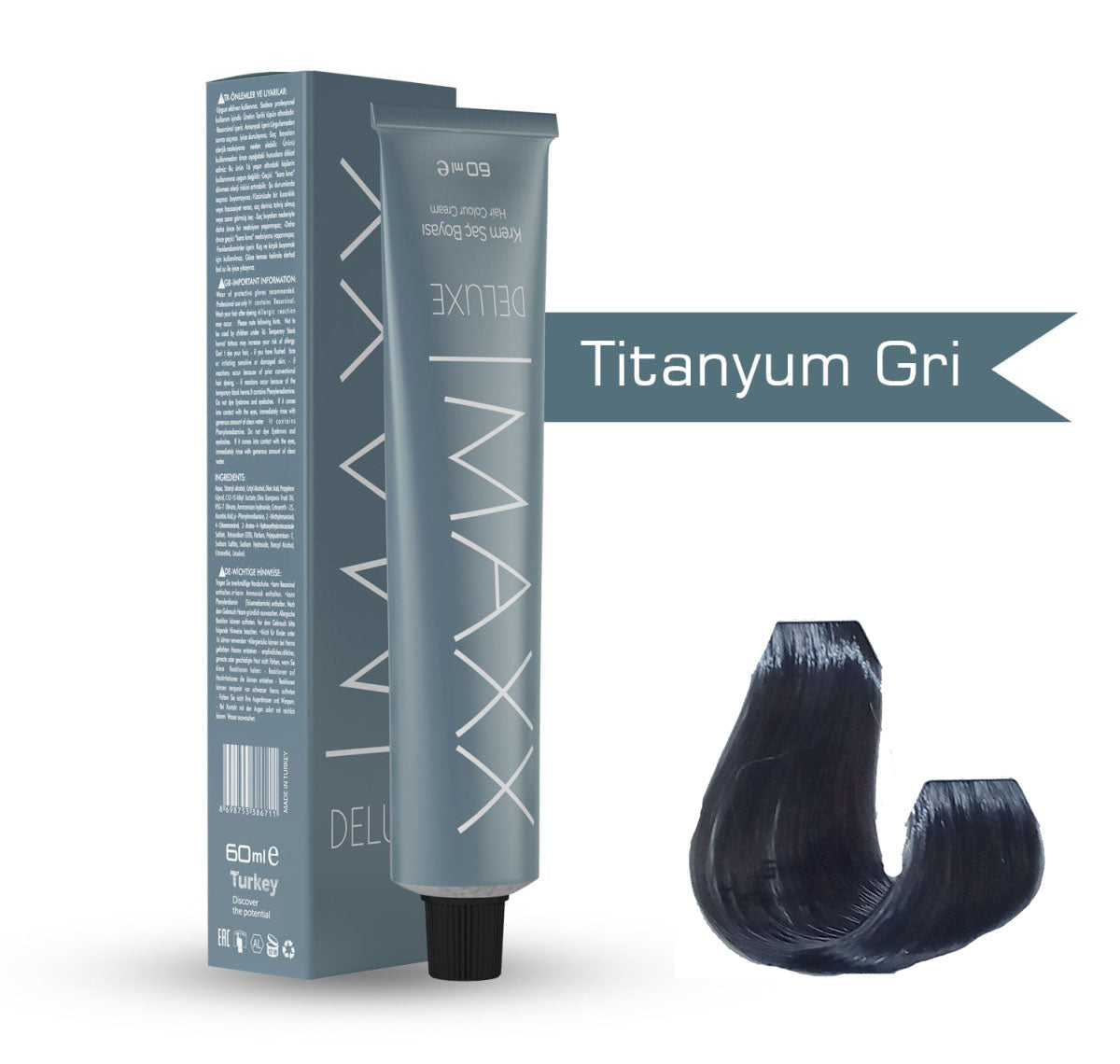 Maxx Deluxe Tüp Boya Titanyum Gri 60 ml + Sıvı oksidan