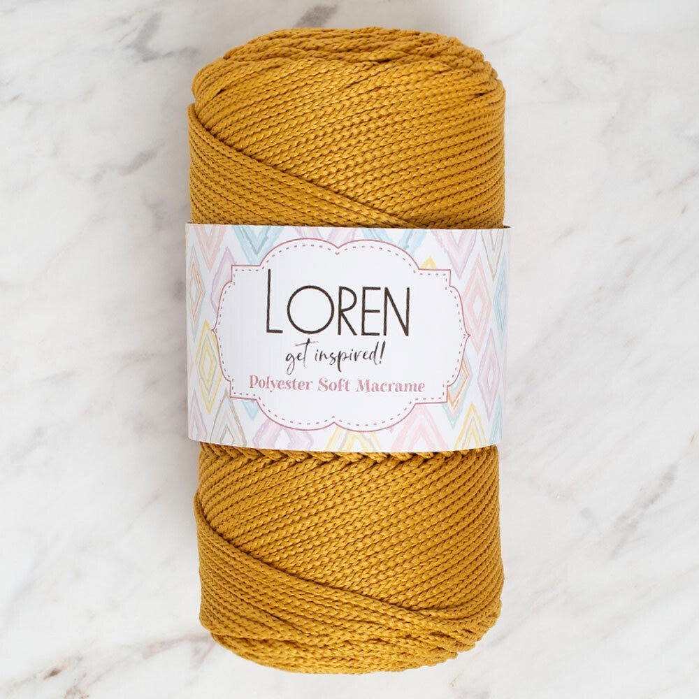 Loren Polyester Soft Macrame Hardal El Örgü İpi - LM061 - 34449