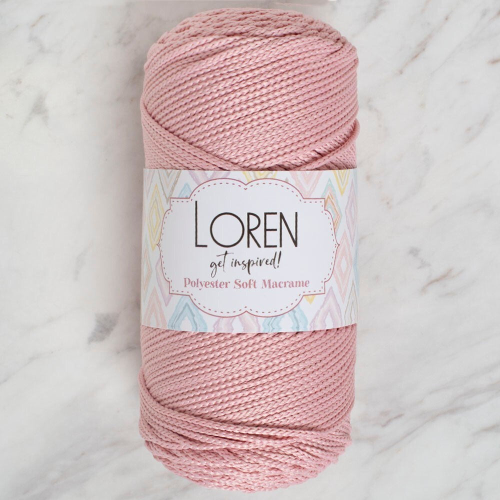 Loren Polyester Soft Macrame Pembe El Örgü İpi - LM042 - 34446