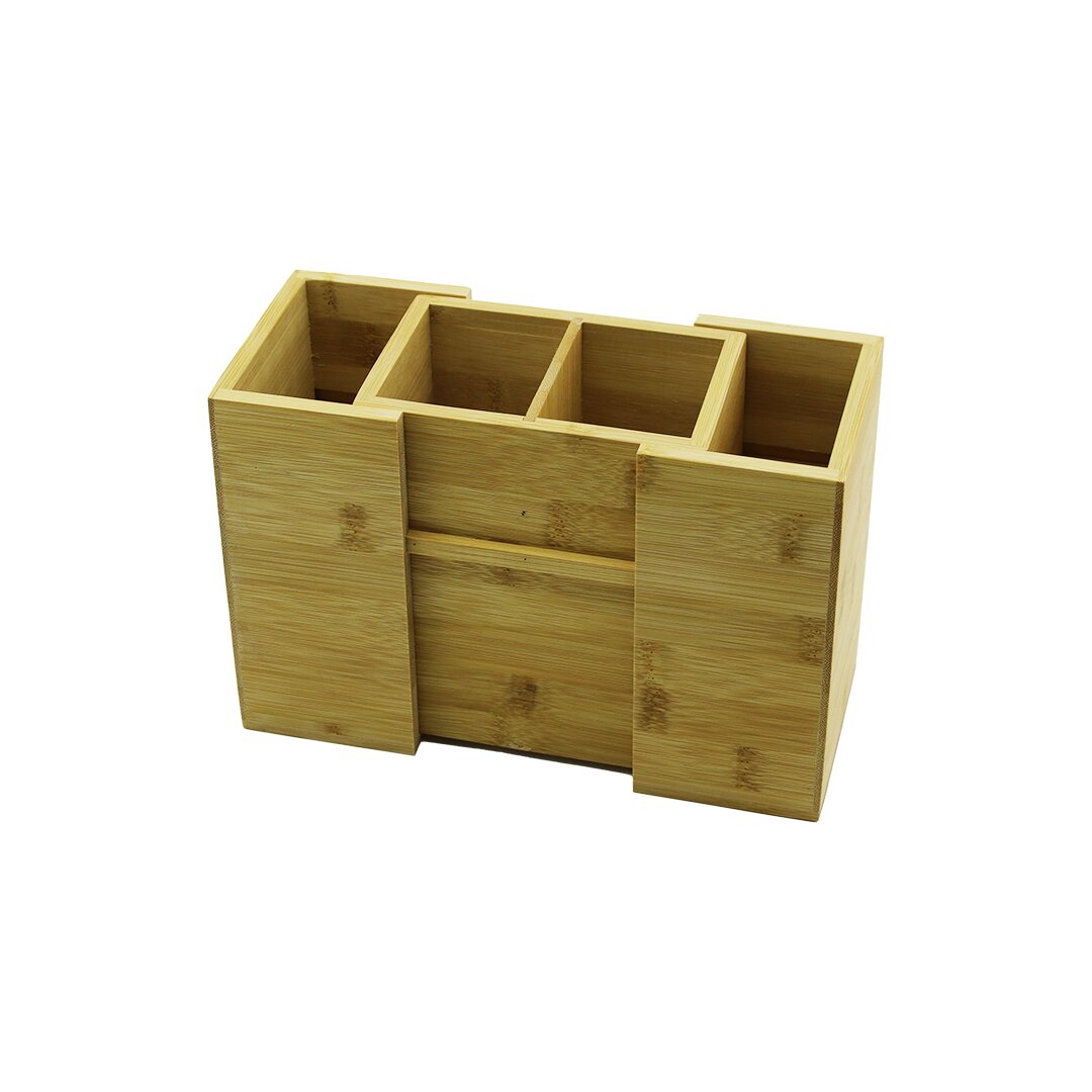 Aç-kapa - 2+2 bölmeli   tezgah üstü  bambu - ahşap kaşiklik