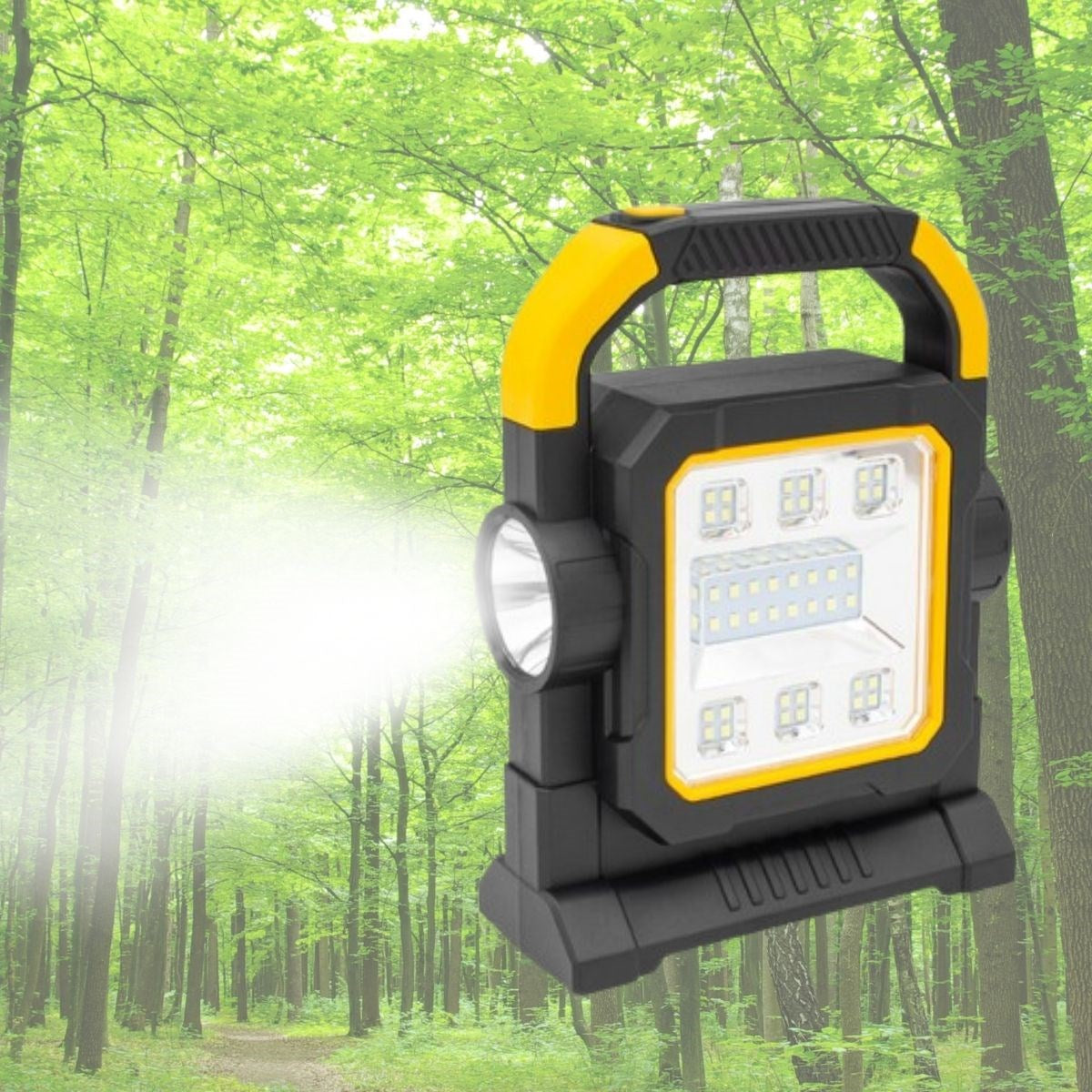 HelloCloud Şarjlı Solar LED Çalışma Işığı | USB Çıkışlı Taşınabilir Projektör Lamba