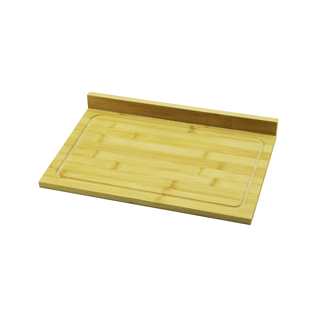 Ahşap Bambu Kesi̇m Panosu Kanalli - Tek Kenar Yükselti̇=3cm  24x35cm