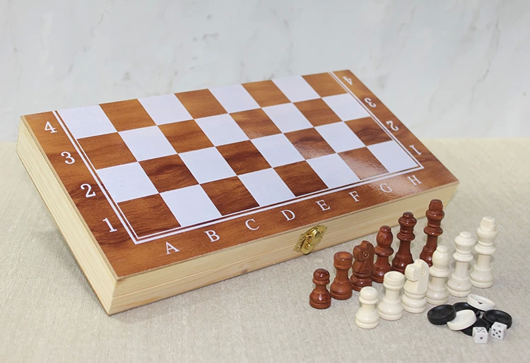 Ahşap Kutulu Satranç Ve Tavla Seti Alk4023