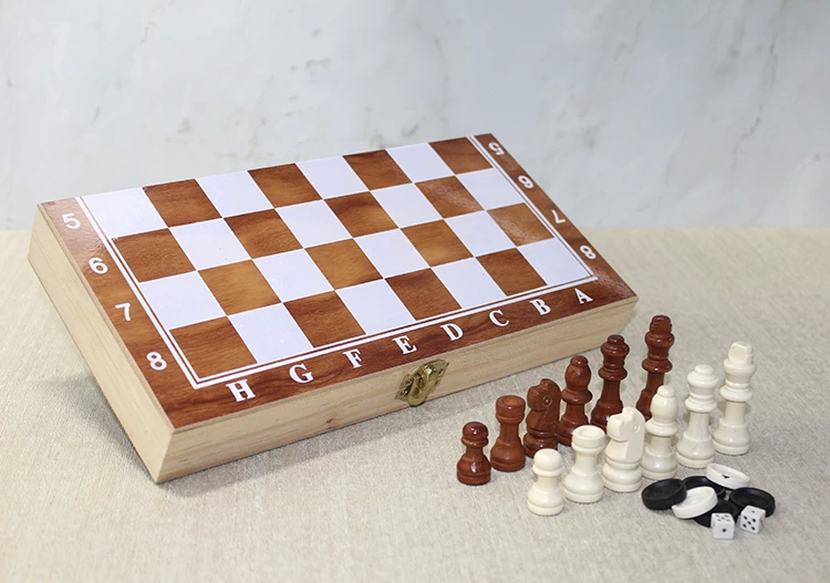 Ahşap Kutulu Satranç Ve Tavla Seti Alk4024