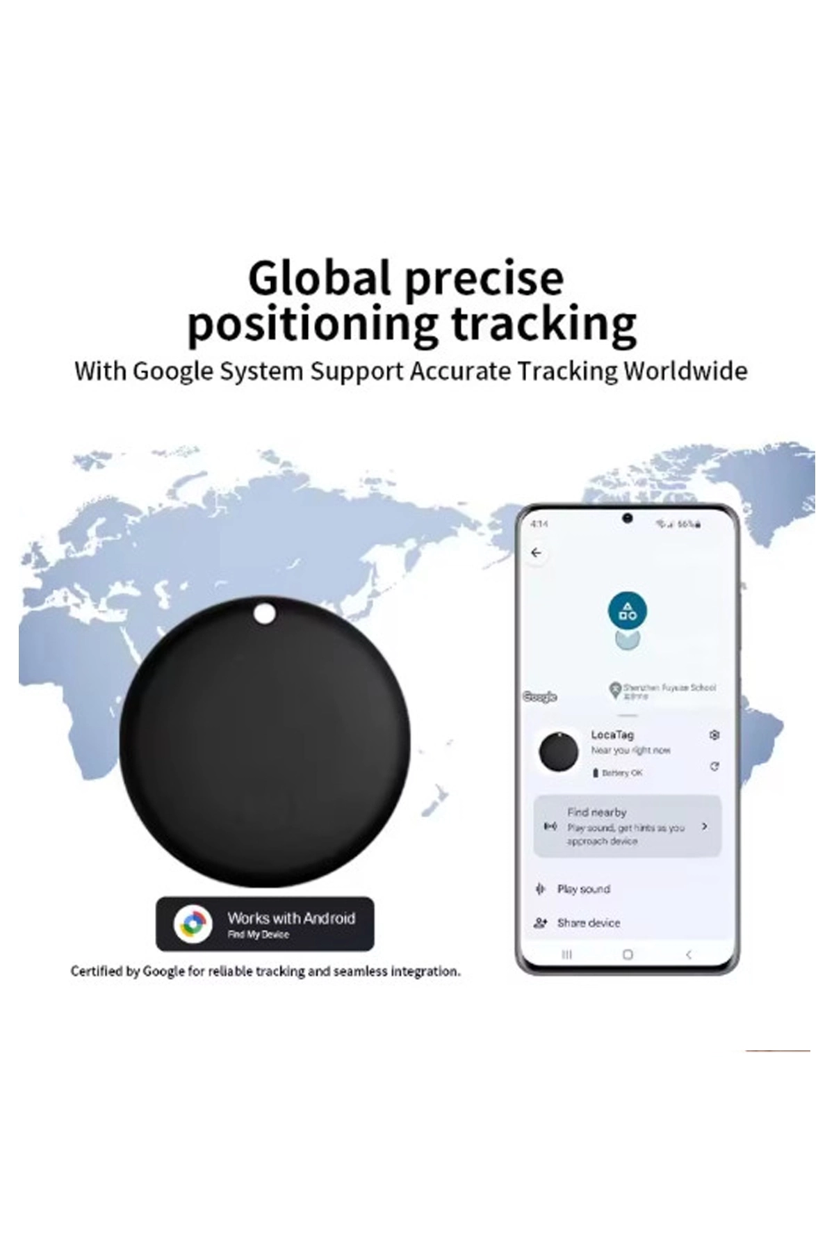 Airtag Android Konum Belirleme Akıllı Takip Cihazı Smart Finder Siyah