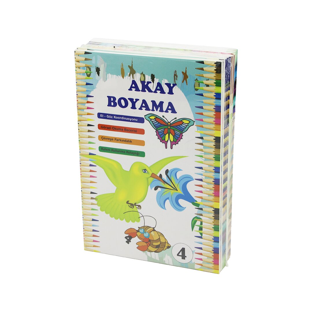 Akay 24 Sayfa Boyama Ki̇tap İnsan- Taşit- Hayvan- Doğael-göz Koordi̇ne Görsel Okuma Kalem Kullanma Beceri̇
