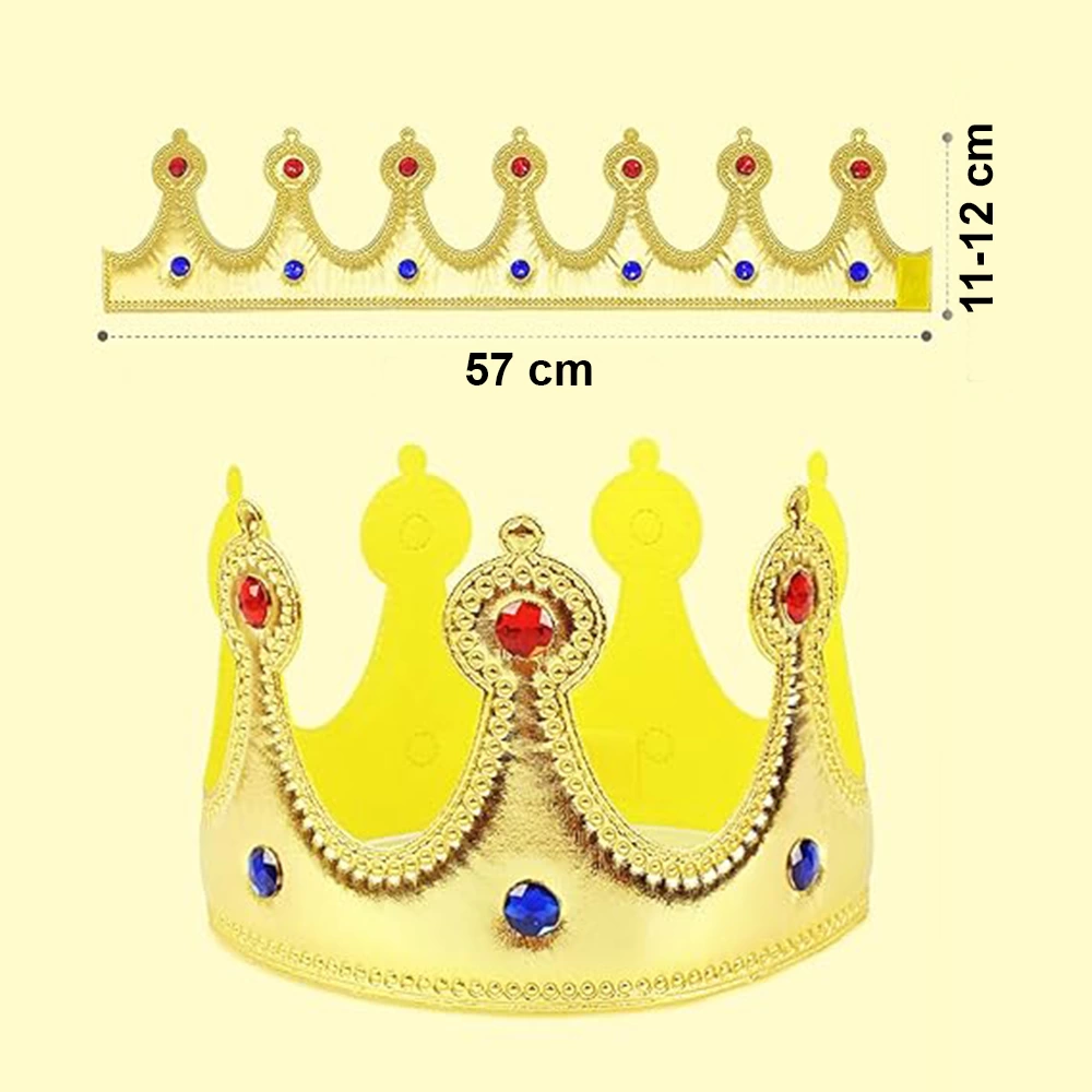 Altın Renk Eva Malzemeden İmal Çocuk Kral Tacı 57 Cm