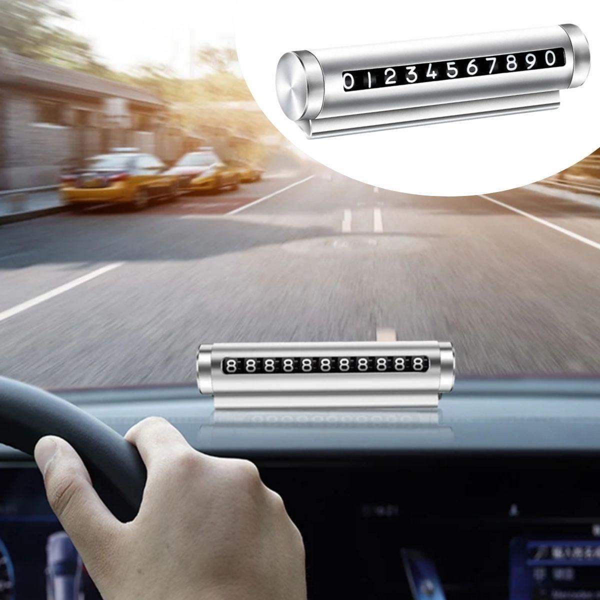 Alüminyum Kasa Gri Renk Çevirmeli Araç Içi Telefon Numaratörü Park Oto Numaratörü (4620)