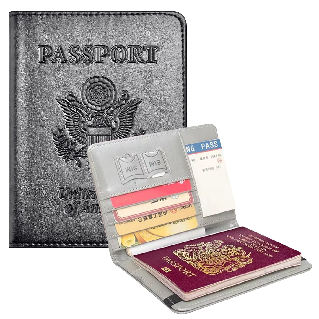 Ameri̇ka Usa Kapakli Suni̇ Deri̇ Pasaport Kilifi Cüzdani