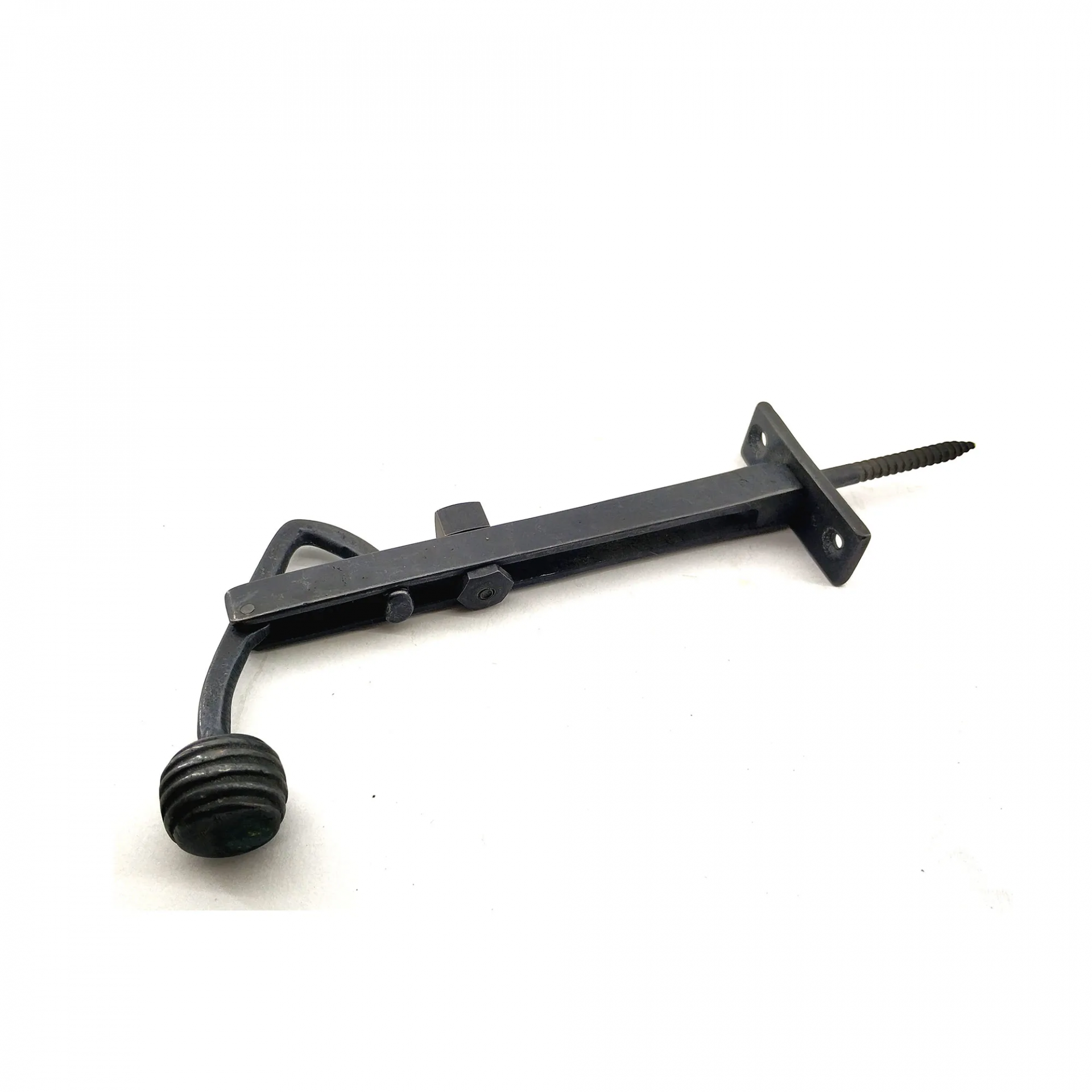 Antika Tarz Dekoratif Pirinç Ayarlı Panjur Stoperi - 150x55 Mm, Oksit