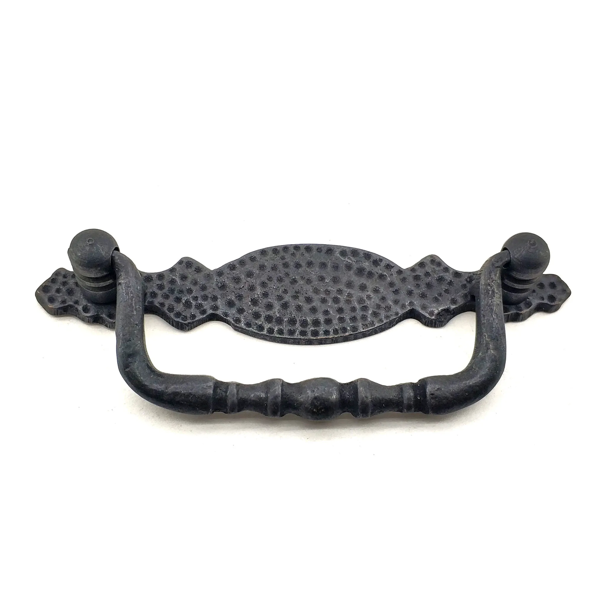 Antika Tarz Dekoratif Pirinç Dövme Sallantı Kapı Kulbu - 43x118 Mm, Oksit