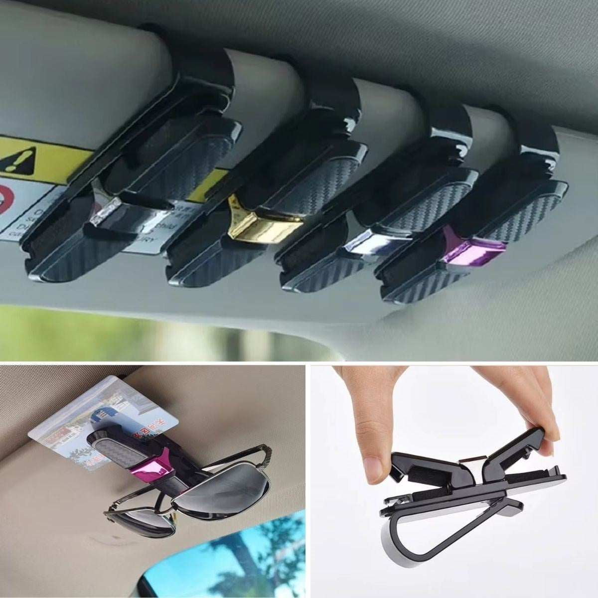 Araç İçı Güneşlığe Takılan 2&amp;apos;lı Gözlük,kart,para Takmalık Aparat
